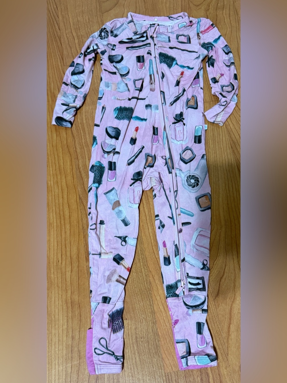 Posh Peanut Pink Makeup Beauty Salon Zip One-Piece Sleeper 12-18 Months